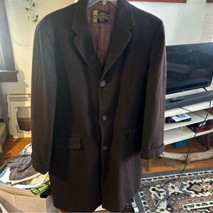 Vintage Velvosheen over coat ,velva sheen fabric,42-44 dark brown,men’s